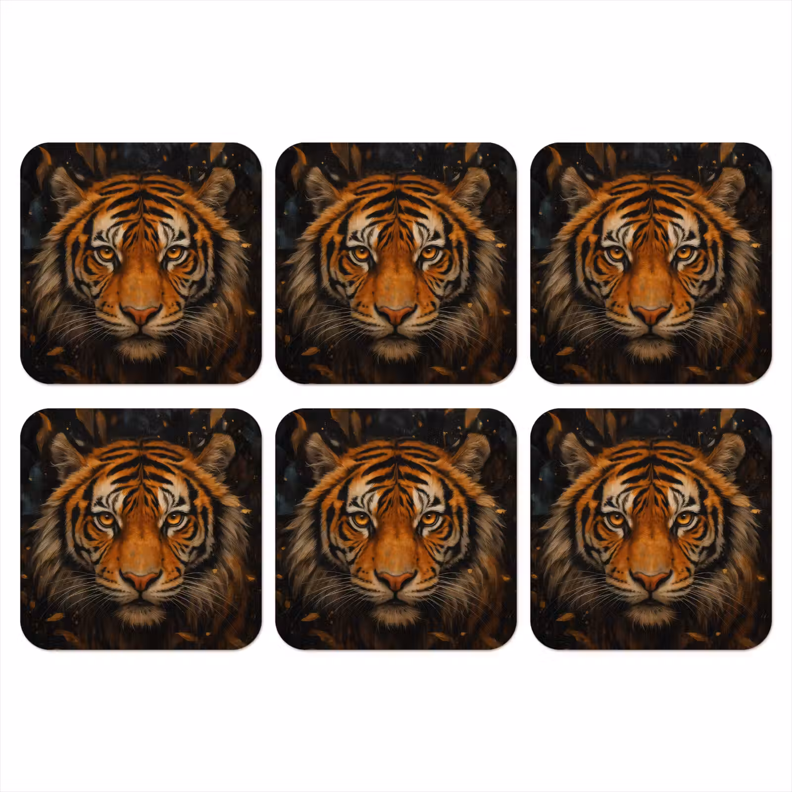 Onderzetter - Bladeren - Tijger - Oranje — 1