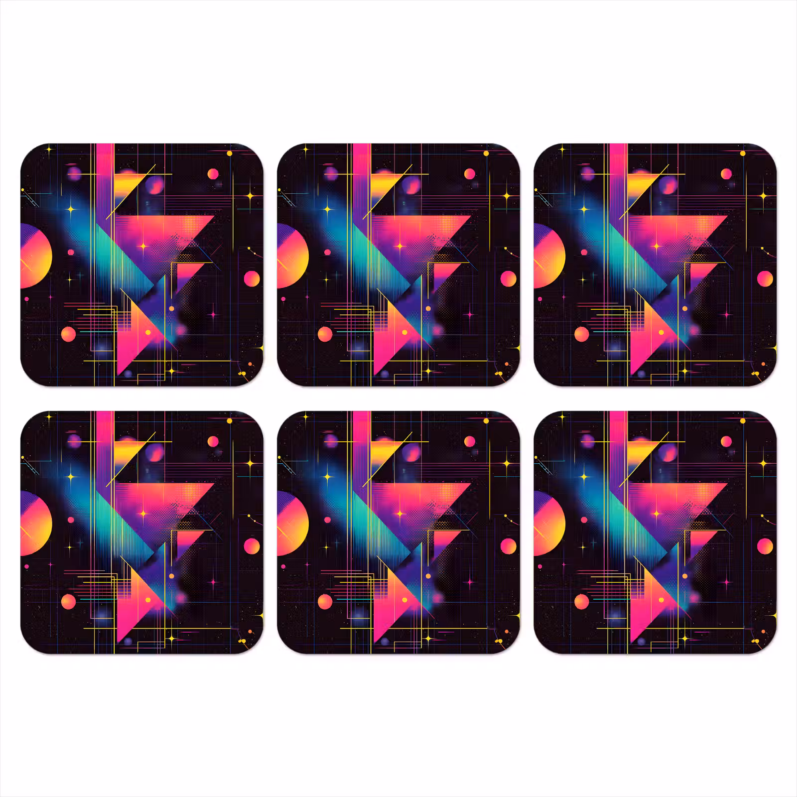 Onderzetter - Driehoeken - Cirkels - Abstract - Sterren — 1