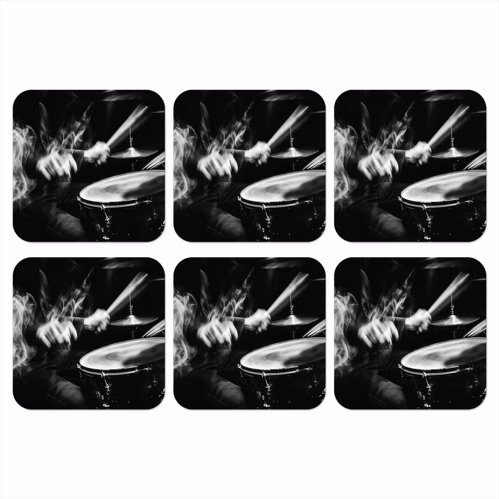 Onderzetter - Drummer - Zwart - Drumstel — 1