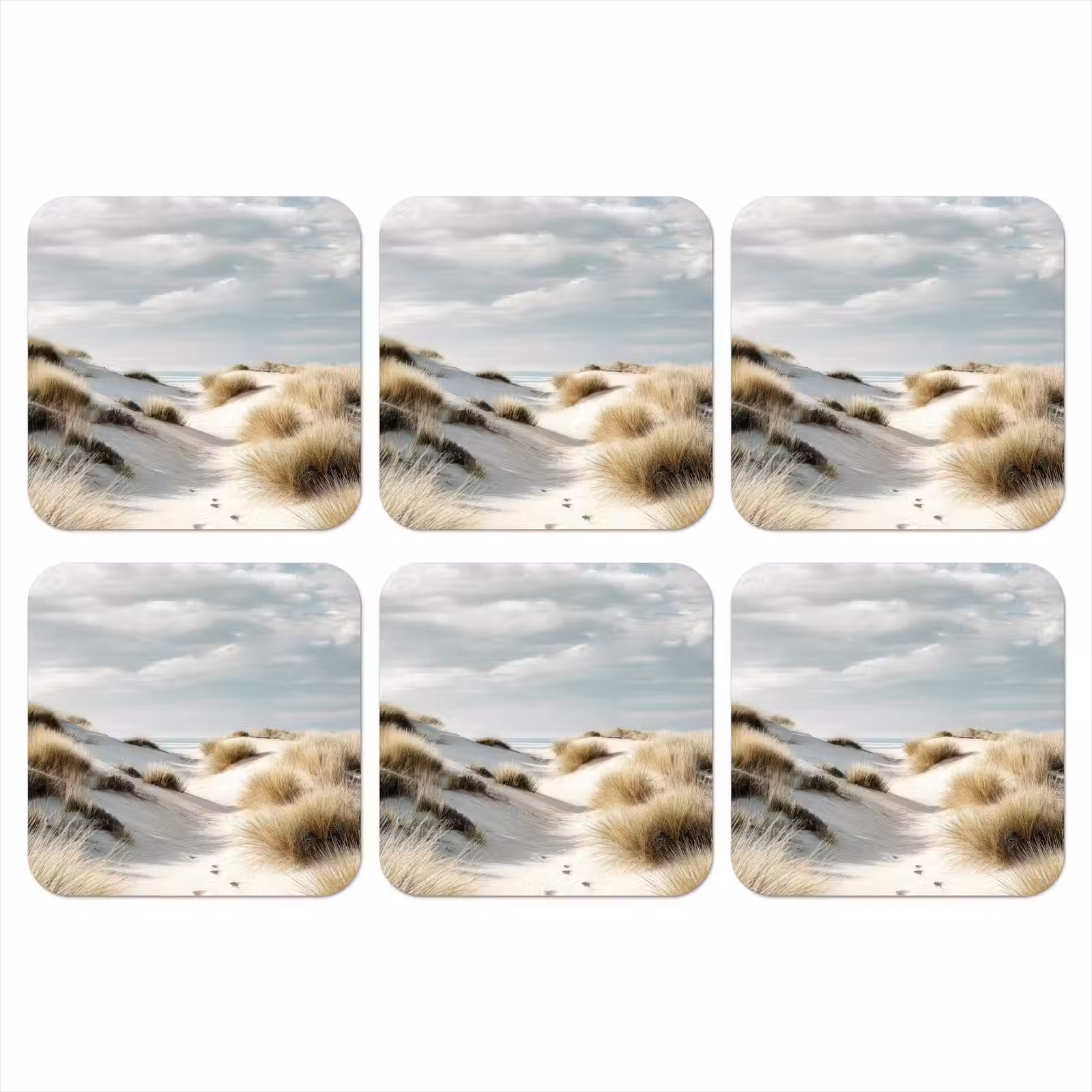Onderzetter - Duinen - Gras - Sporen - Wolken — 1