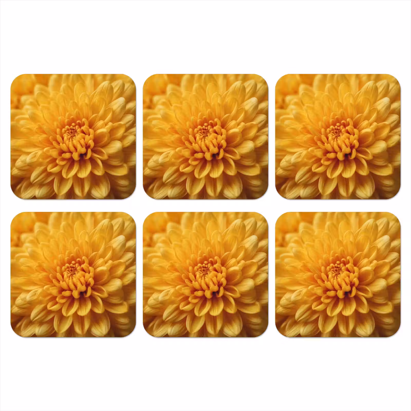 Onderzetter - Geel - Chrysant - Zachtheid — 1