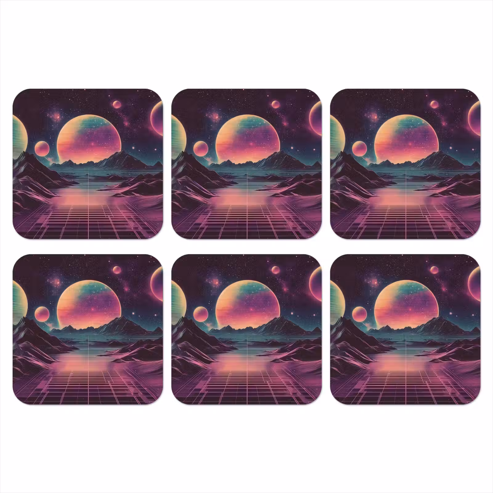 Onderzetter - Landschap - Planeten - Horizon - Paars — 1
