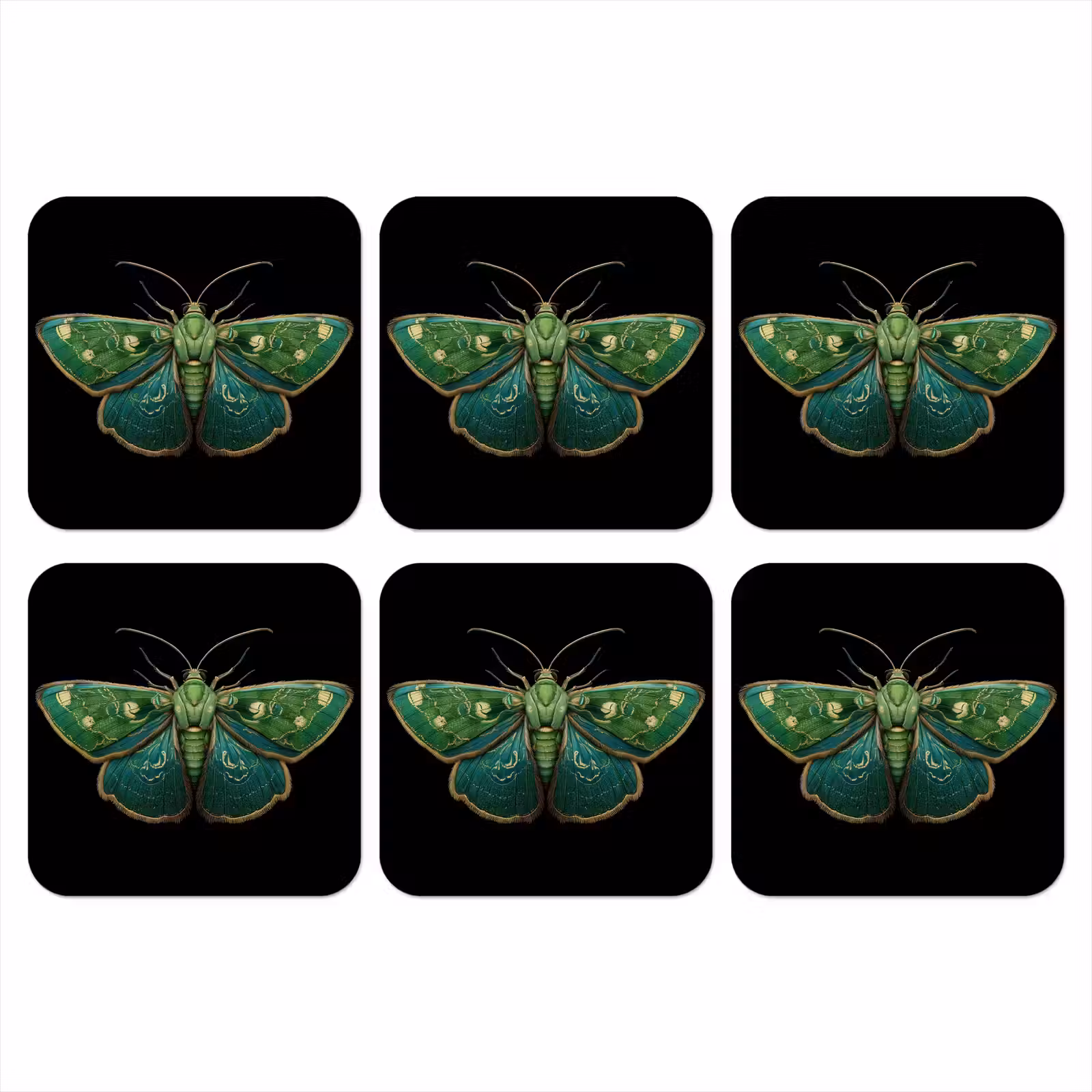 Onderzetter - Mot - Levendig - Groen — 1
