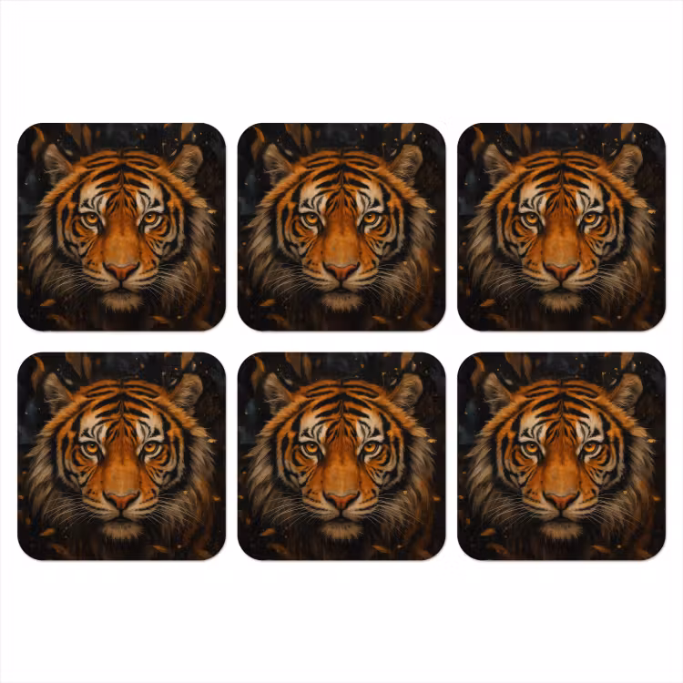 Onderzetter - Bladeren - Tijger - Oranje — 1