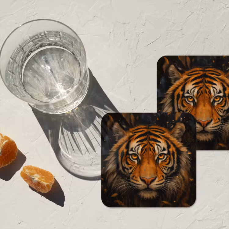 Onderzetter - Bladeren - Tijger - Oranje — 3
