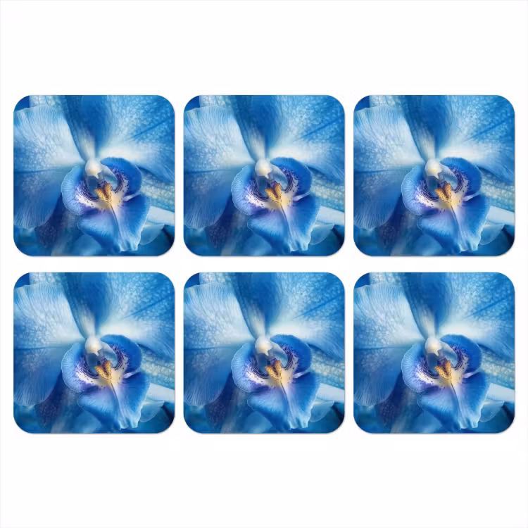 Onderzetter - Blauw - Orchidee - Elegeant — 1