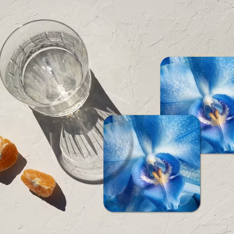 Onderzetter - Blauw - Orchidee - Elegeant — 3