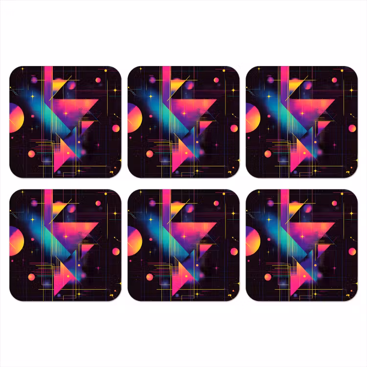 Onderzetter - Driehoeken - Cirkels - Abstract - Sterren — 1