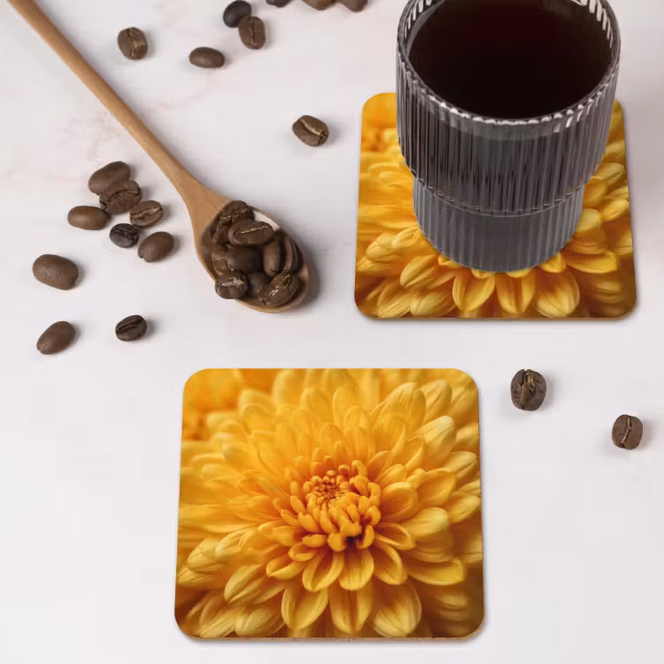 Onderzetter - Geel - Chrysant - Zachtheid — 4