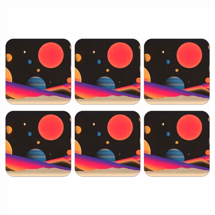 Onderzetter​ - Hemel - Planeten - Felgekleurd — 1