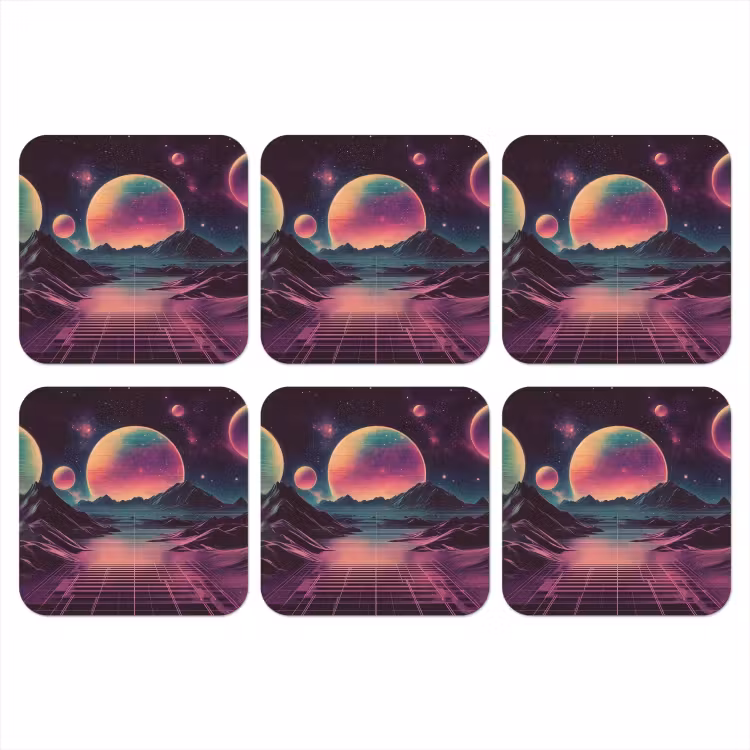 Onderzetter - Landschap - Planeten - Horizon - Paars — 1
