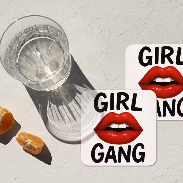 Onderzetter - Lip - Girl - Rood - Letters — 3