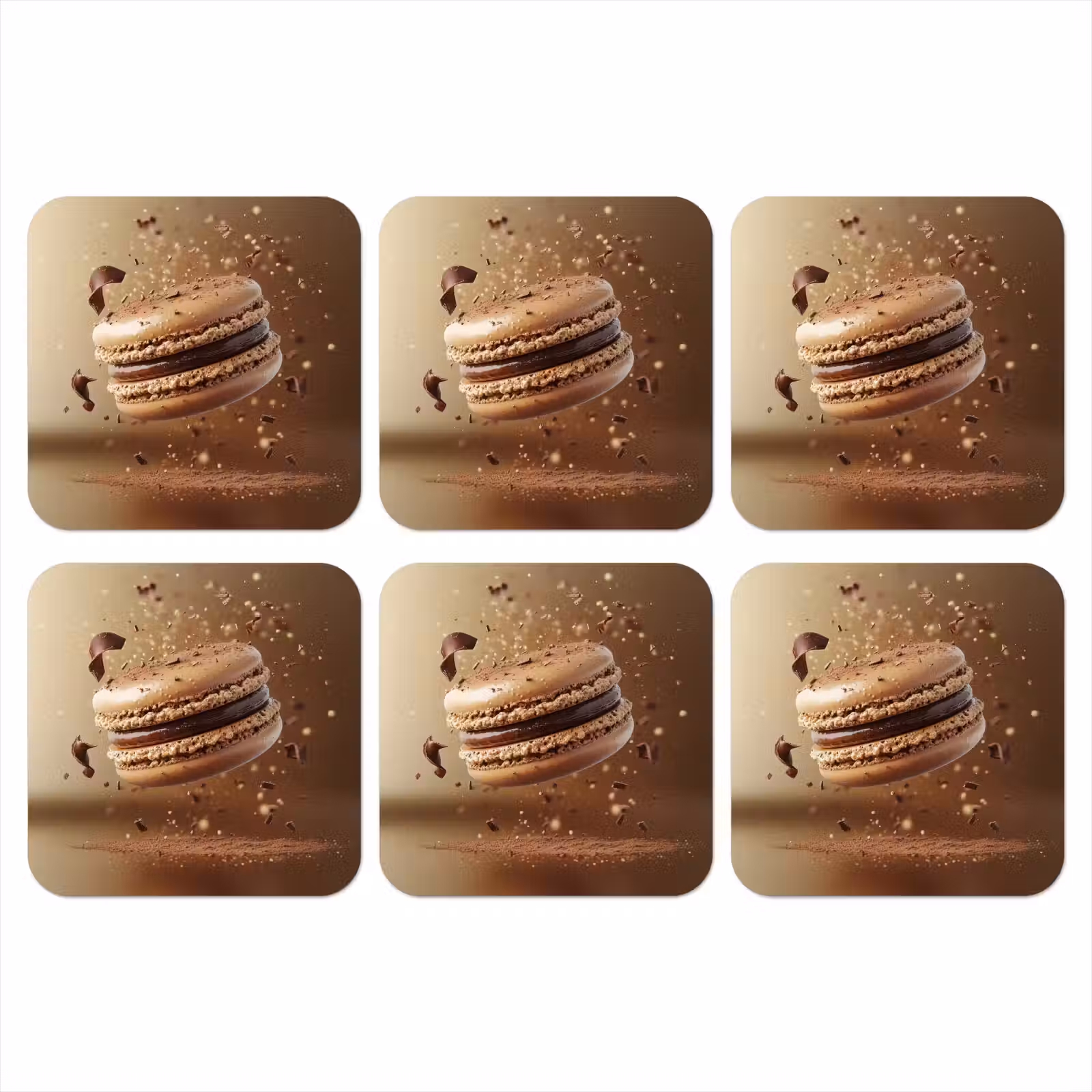 Onderzetter - Chocolade - Macarons - Eten - Snoep — 1