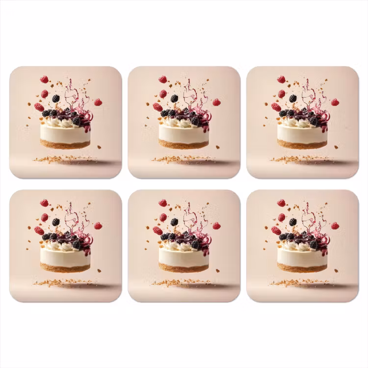 Onderzetter - Cheesecake - Eten - Roze - Taart — 1