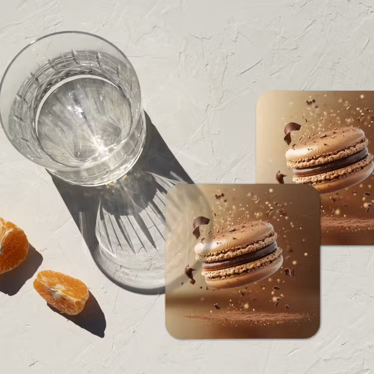 Onderzetter - Chocolade - Macarons - Eten - Snoep — 3