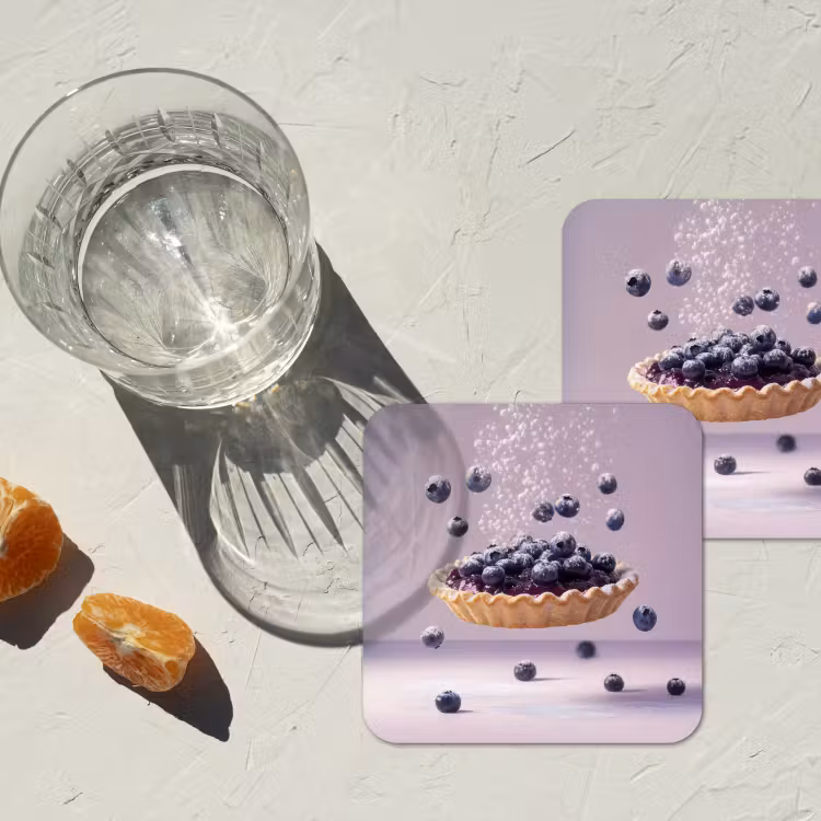 Onderzetter - Eten - Taart - Bessen - Blauw — 3