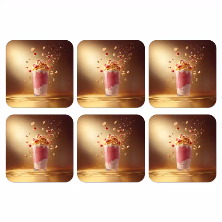 Onderzetter - Framboos - Smoothie - Drinken - Roze — 1