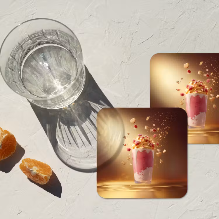 Onderzetter - Framboos - Smoothie - Drinken - Roze — 3