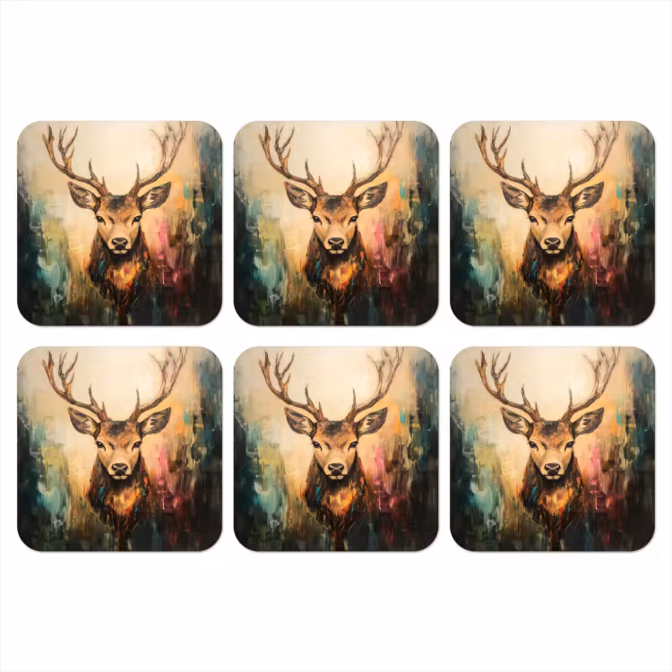 Onderzetter​ - Hert - Geverfd - Gewei - Bruin — 1