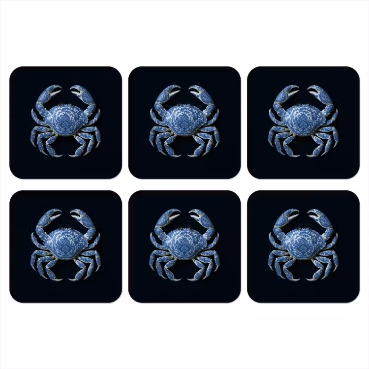 Onderzetter - Krab - Delfts blauw - Dieren — 1