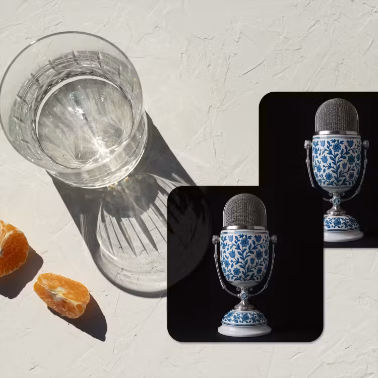 Onderzetter - Microfoon - Delfts blauw - Muziek — 3