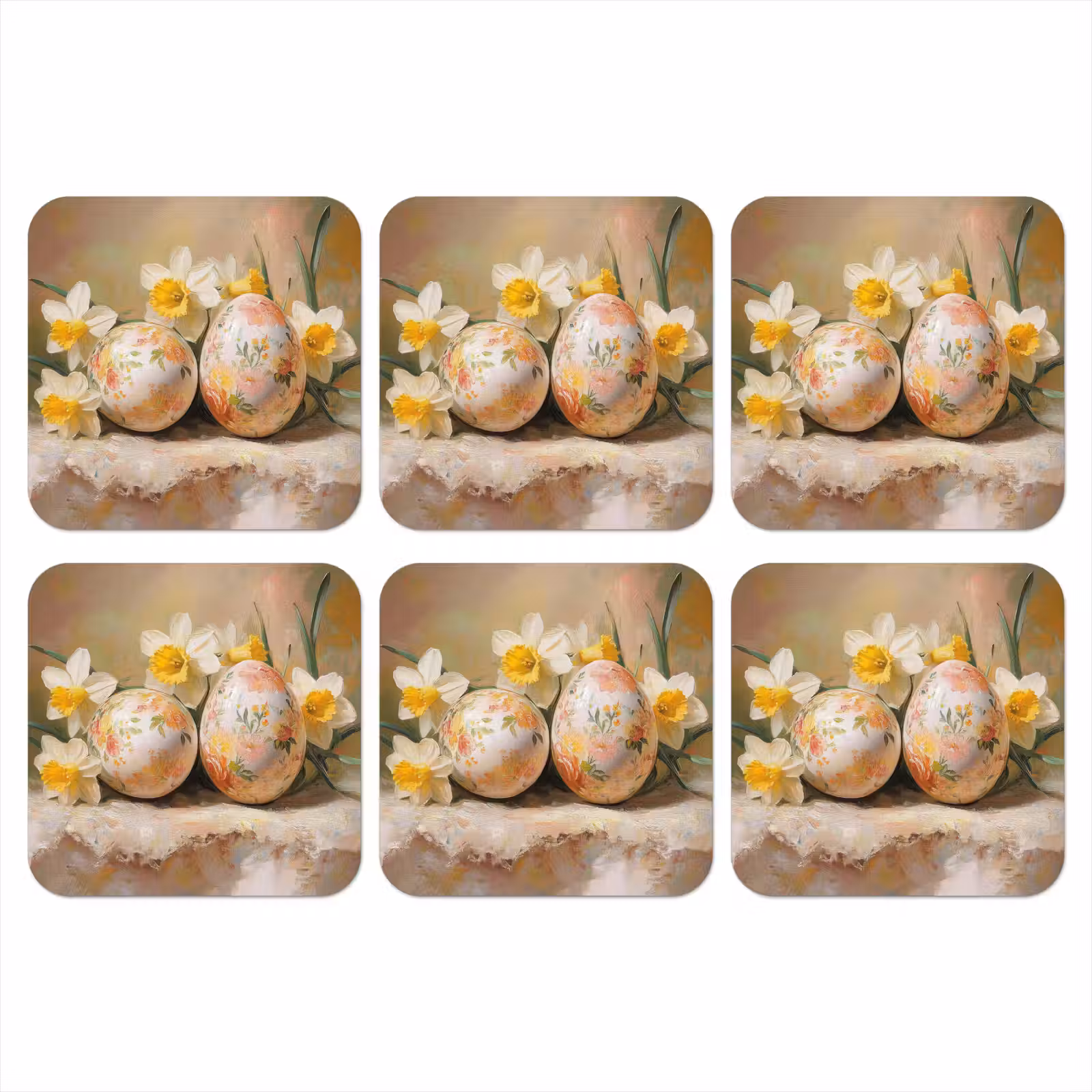 Onderzetter - Bloemen - Eieren - Geschilderd — 1