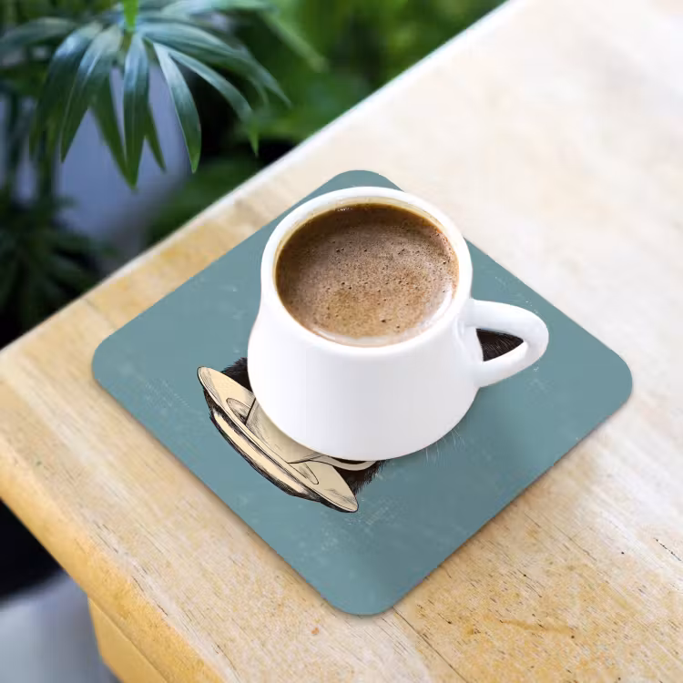 Onderzetter - Kat - Zwart - Koffie - Minimalistisch — 2