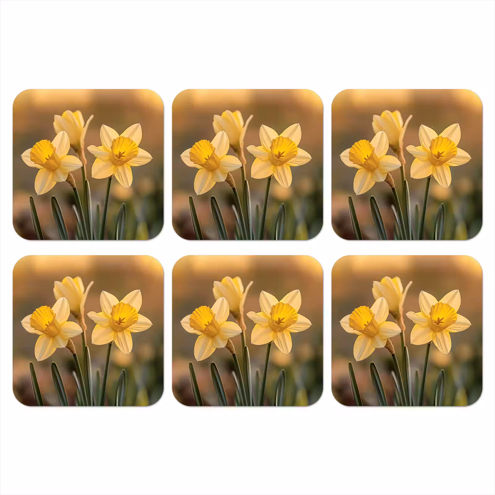 Onderzetter - Bloemen - Geel - Wazig — 1
