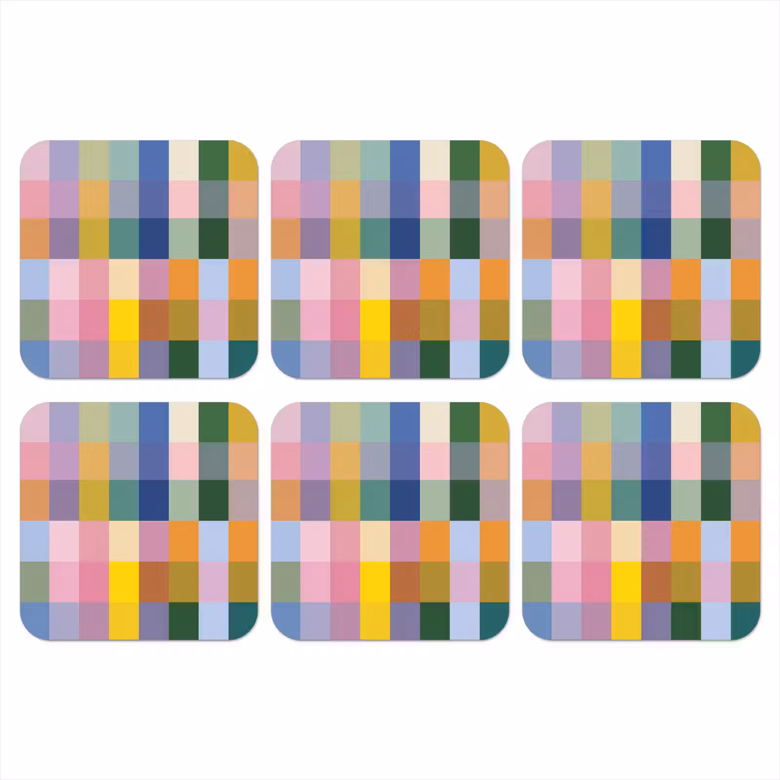Onderzetter - Blokken - Vierkant - Patroon - Gekleurd — 1