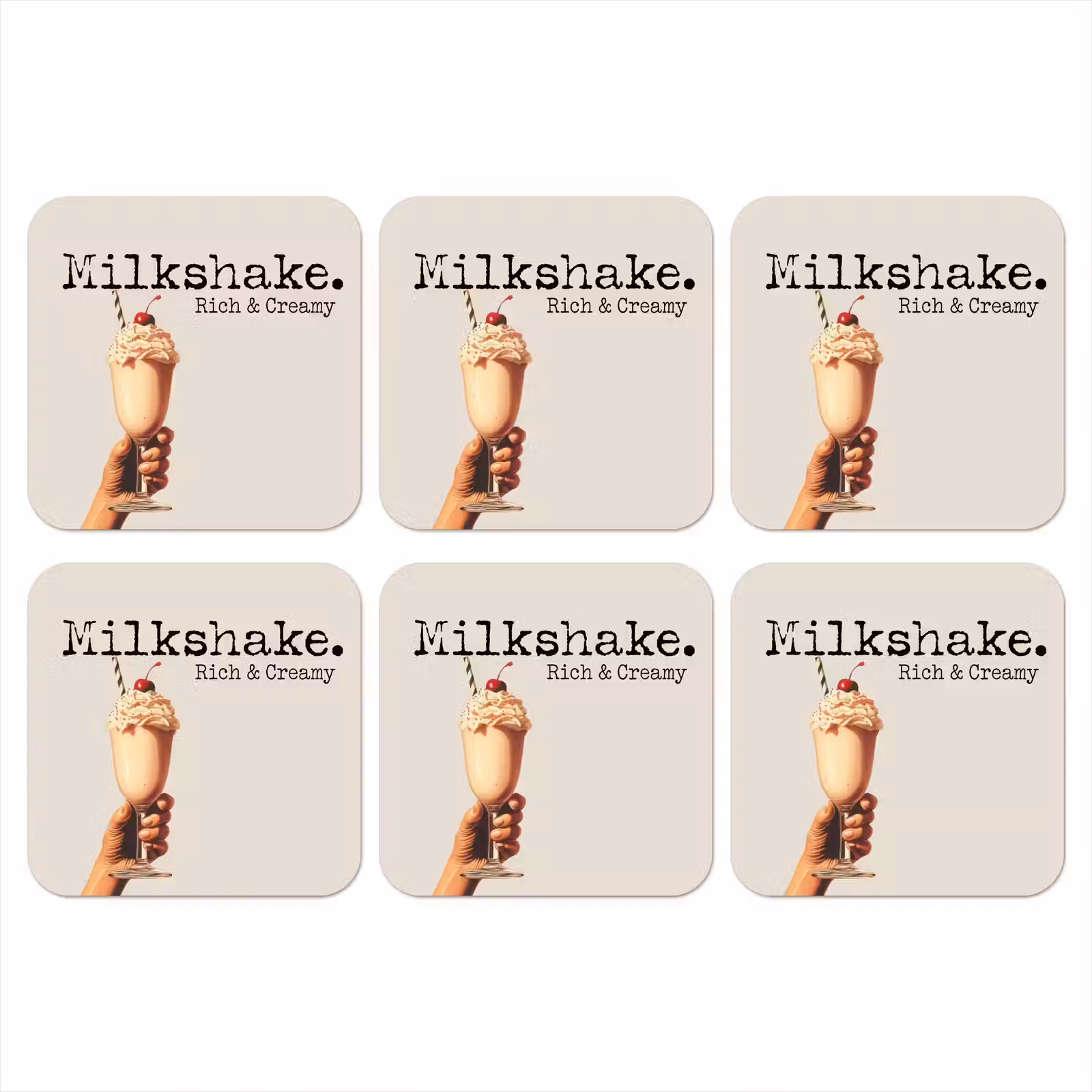 Onderzetter - Milkshake - Kers - Rietje — 1