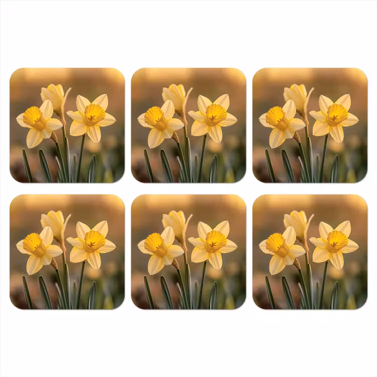 Onderzetter - Bloemen - Geel - Wazig — 1