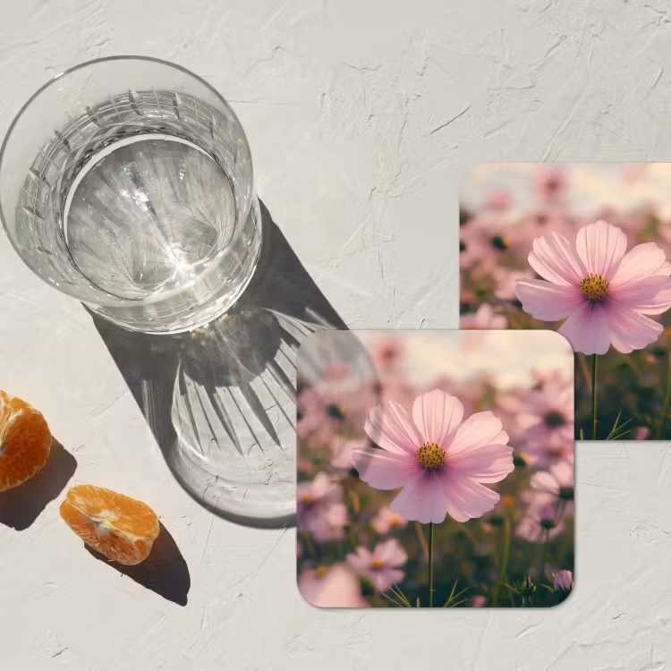 Onderzetter - Bloemen - Paars - Wazig — 3