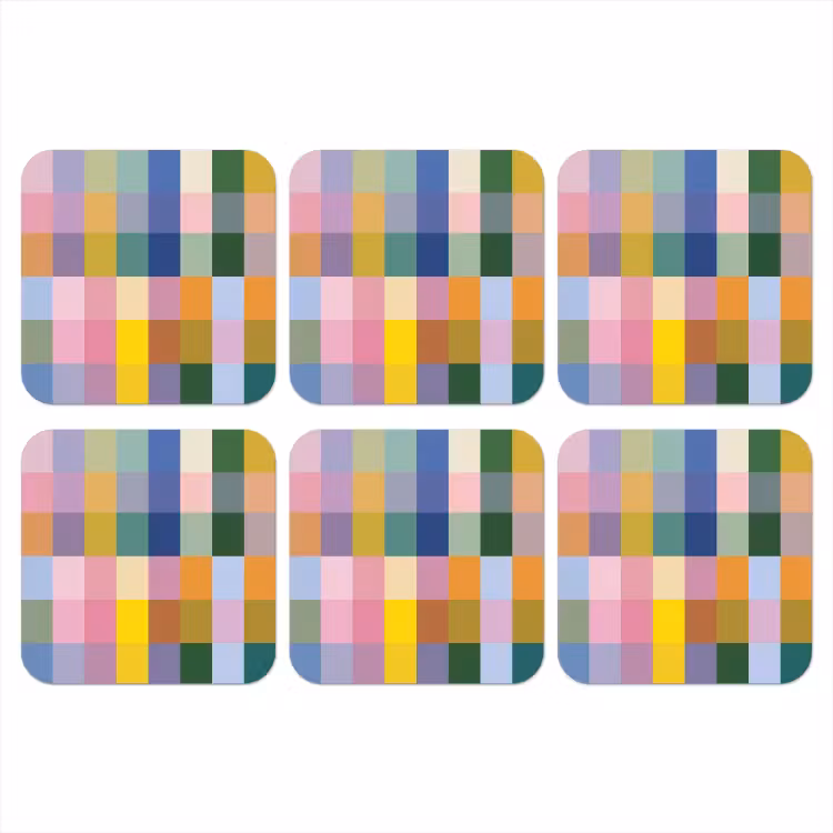 Onderzetter - Blokken - Vierkant - Patroon - Gekleurd — 1