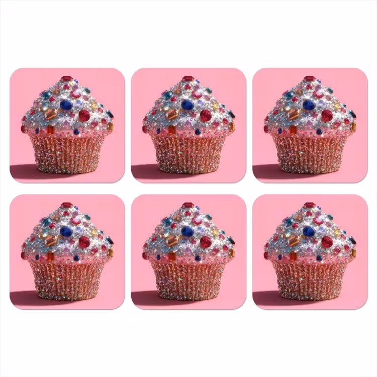 Onderzetter - Cupcake - Kleurrijk - Edelstenen — 1