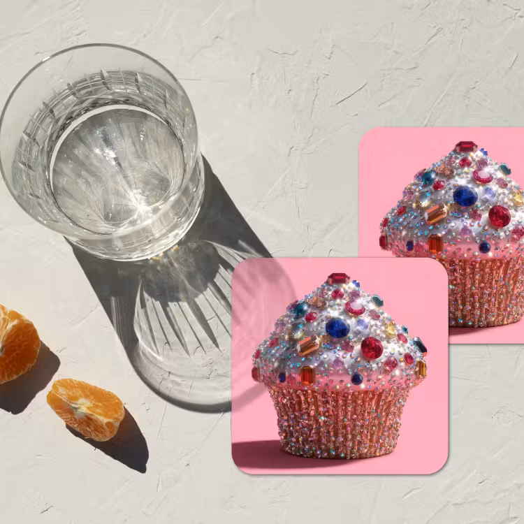 Onderzetter - Cupcake - Kleurrijk - Edelstenen — 3
