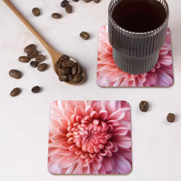 Onderzetter - Dahlia - Bloem - Close up - Roze — 4