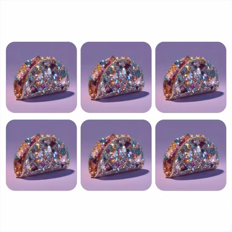 Onderzetter - Edelstenen - Glitters - Paars - Kleurrijk — 1