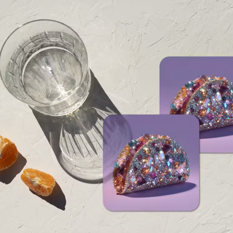 Onderzetter - Edelstenen - Glitters - Paars - Kleurrijk — 3