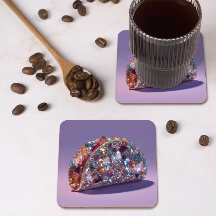 Onderzetter - Edelstenen - Glitters - Paars - Kleurrijk — 4