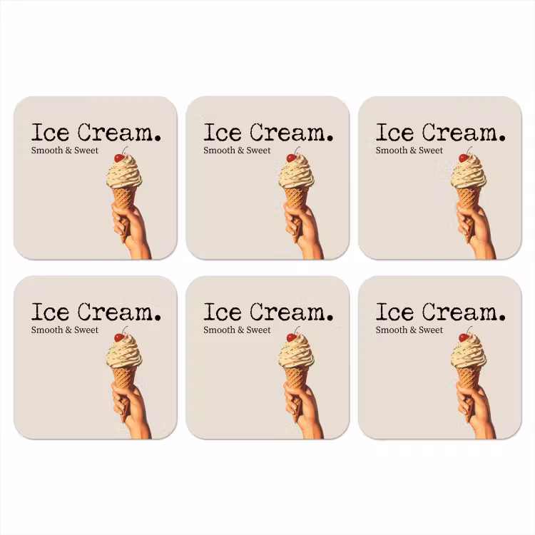 Onderzetter - Ice cream - Softijs - Kleurrijk - Kers — 1