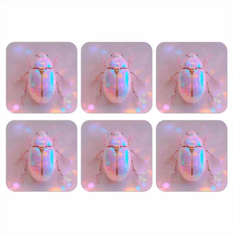 Onderzetter - Kever - Metallic - Lichteffect - Roze — 1