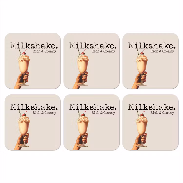 Onderzetter - Milkshake - Kers - Rietje — 1