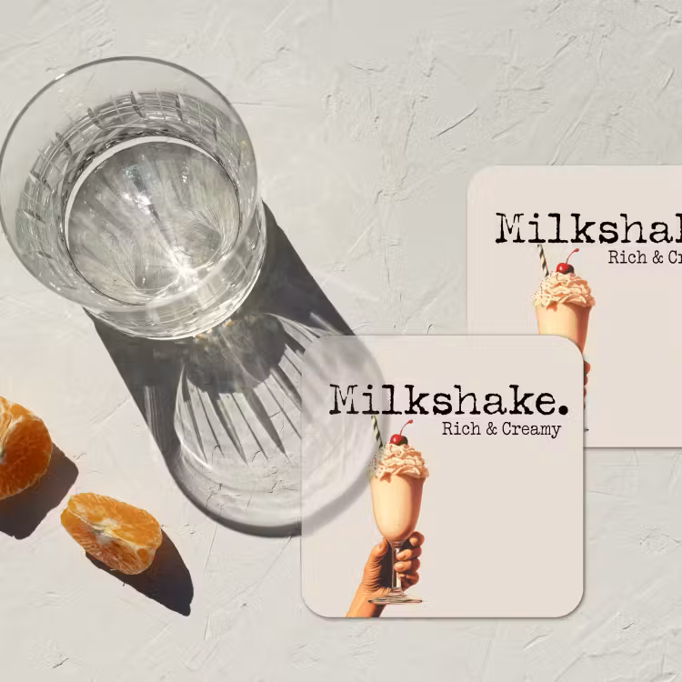 Onderzetter - Milkshake - Kers - Rietje — 3