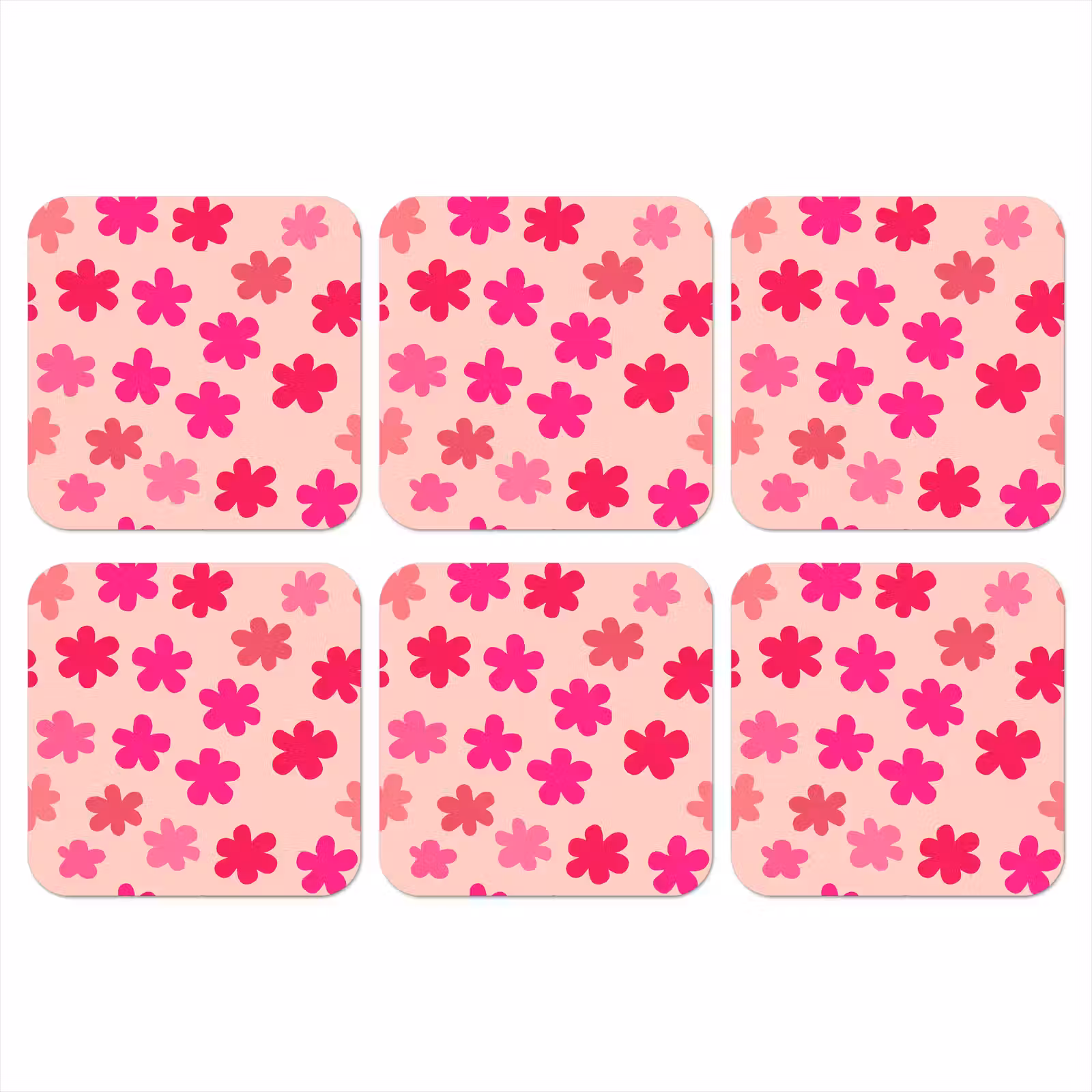 Onderzetter - Bloemen - Patroon - Roze — 1