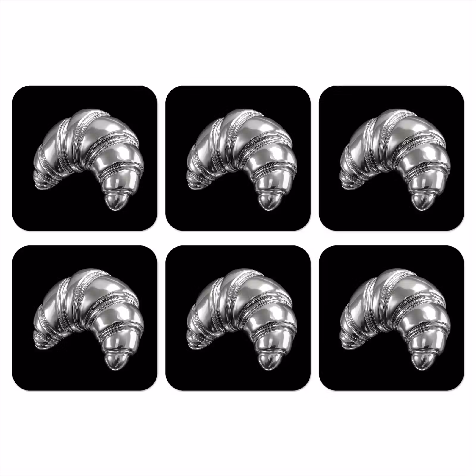 Onderzetter - Croissant - Metaal - Zilver — 1