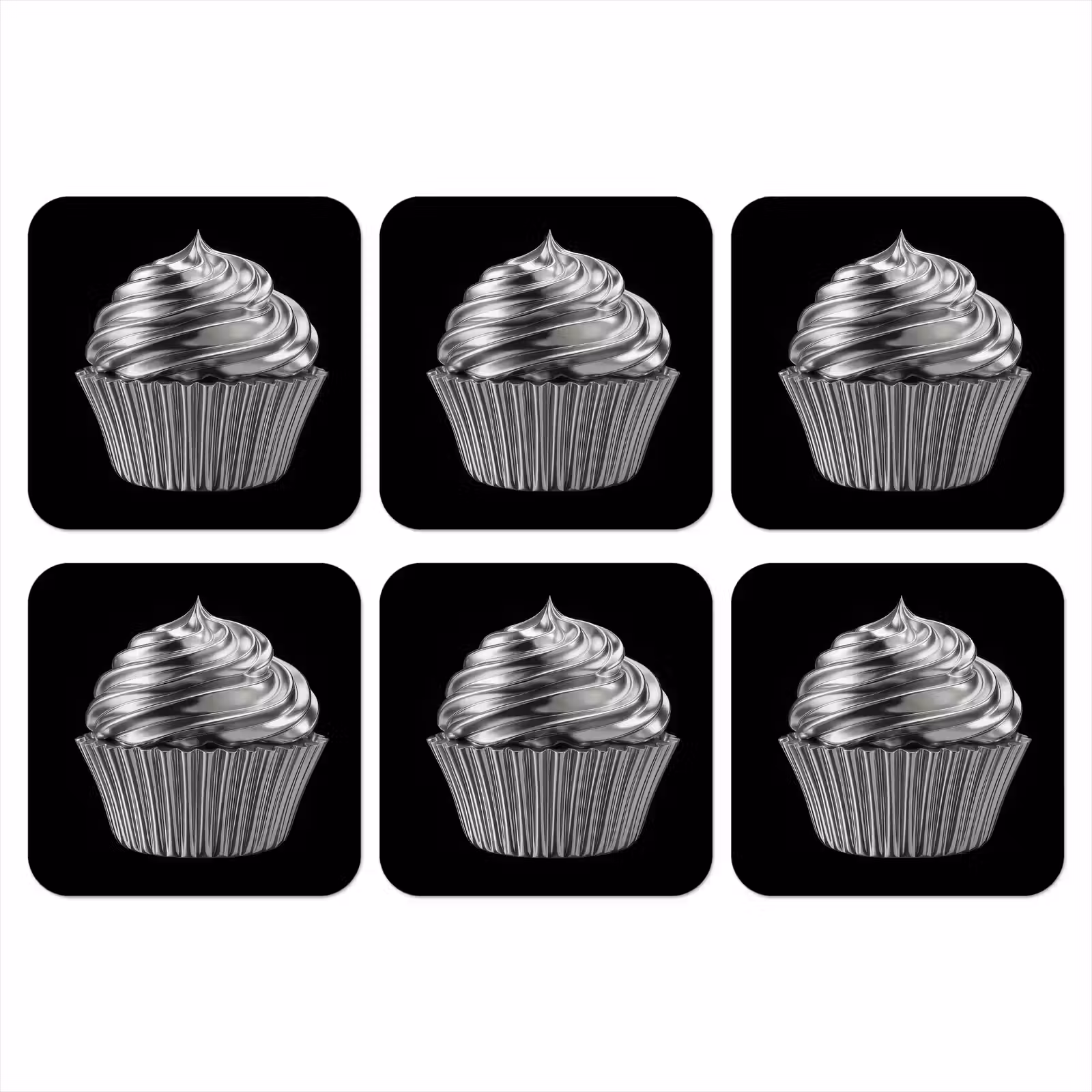 Onderzetter - Cupcake - Luxueus - Zilver — 1