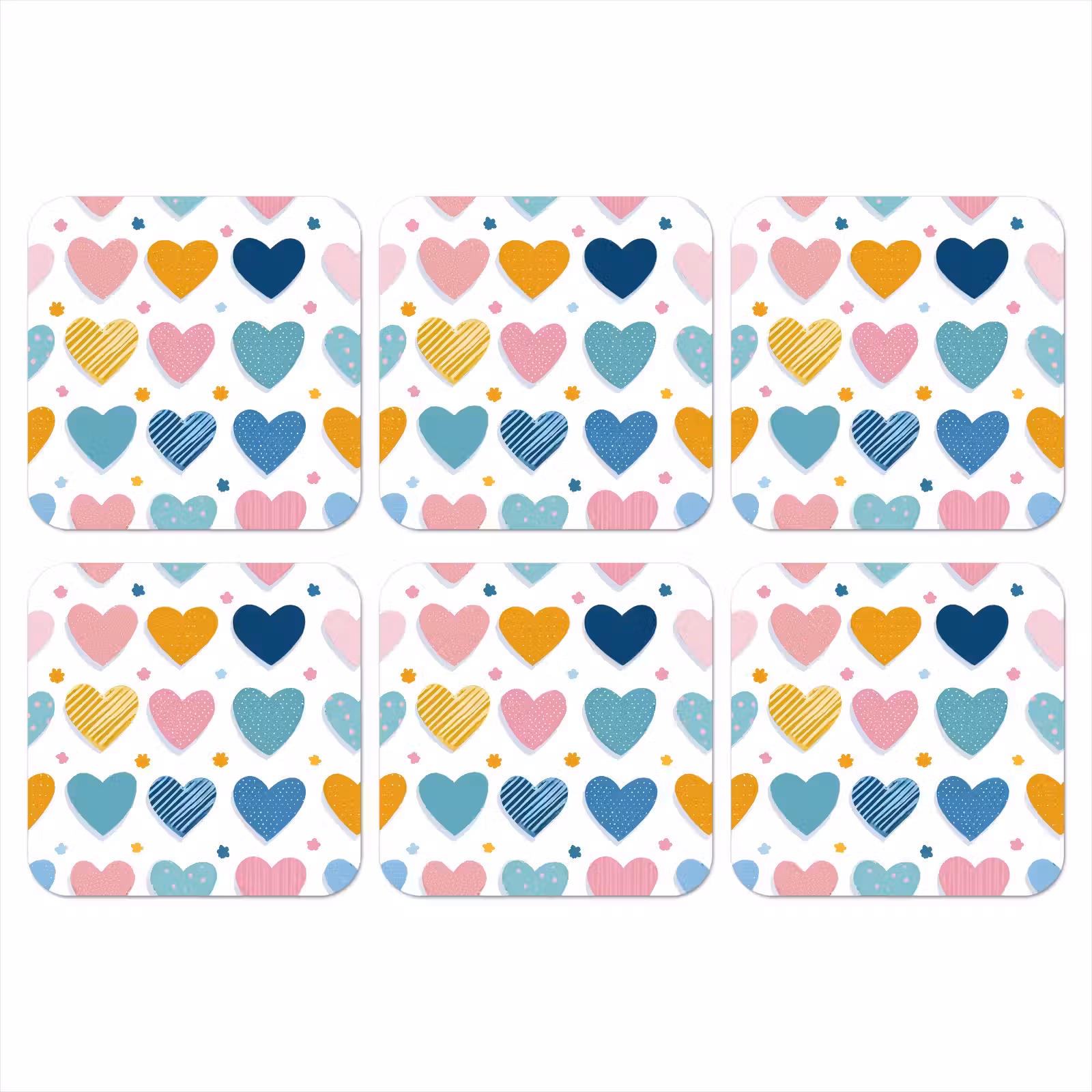 Onderzetter - Hartjes - Pastel - Patroon — 1