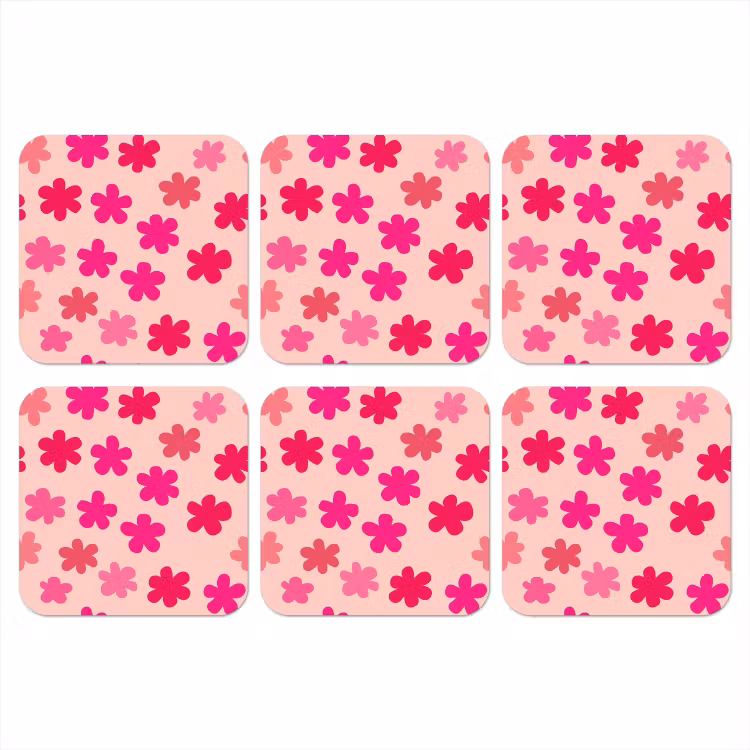Onderzetter - Bloemen - Patroon - Roze — 1