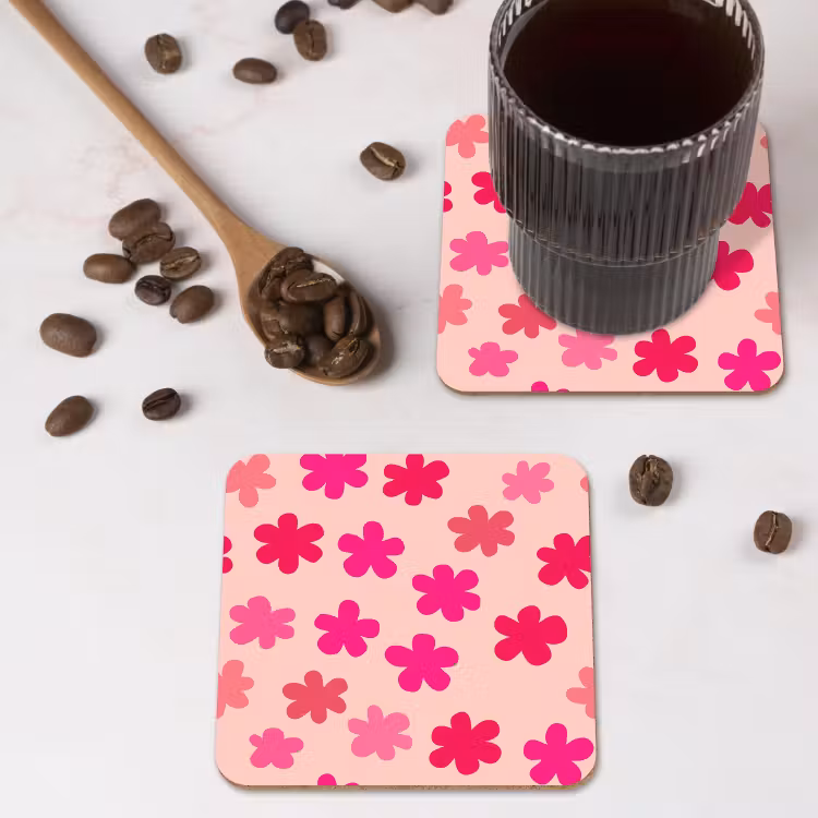 Onderzetter - Bloemen - Patroon - Roze — 4