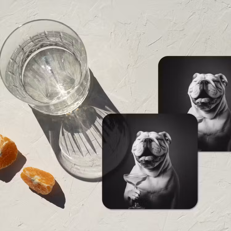Onderzetter - Buldog - Hond - Glas — 3